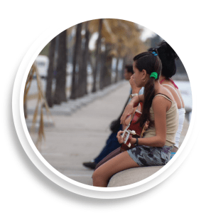 girl playing guitar